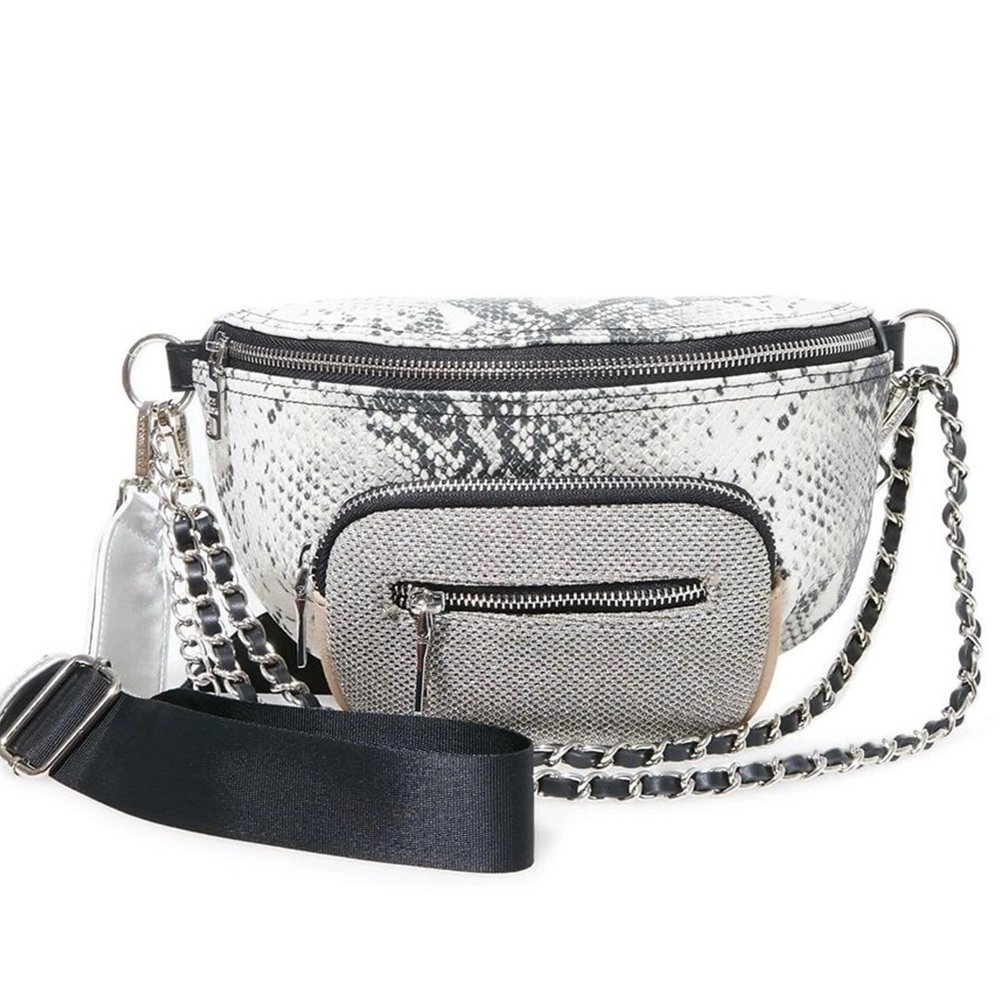 Steven madden metallic crossbody belt bag